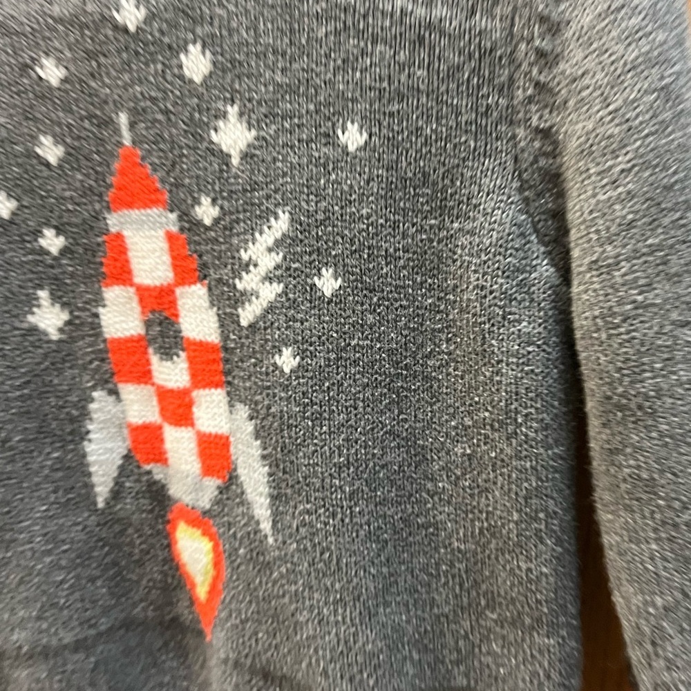 Cat & Jack Rocketship Sweater Heather Gray - Picture 8 of 11